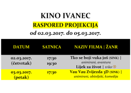 Raspored projekcija do 05.03.2017.