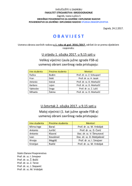 Zrakoplovstvo - FSB-a - Sveučili&scaron;te u Zagrebu