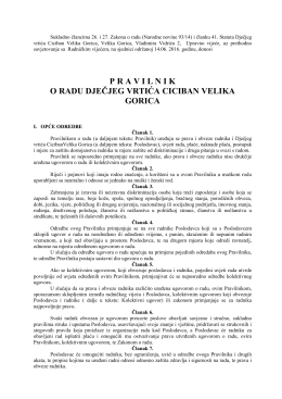 Pravilnik o radu - Dječji vrtić Ciciban