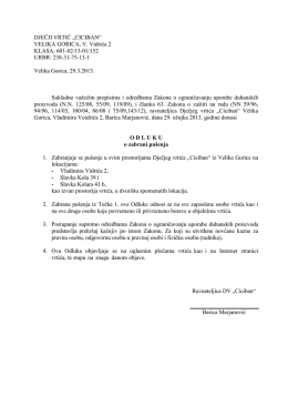 odluka o zabrani pu&scaron;enja