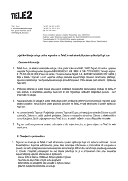 Uvjeti korištenja usluge online kupovine na Tele2.hr web stranici i