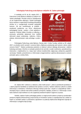 Psihologinje Područnog ureda Bjelovar obilježile 10. Tjedan