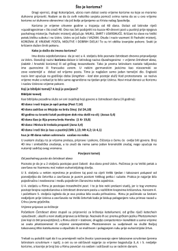 &Scaron;to je korizma?