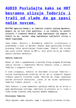 AUDIO Poslušajte kako se HRT besramno ulizuje