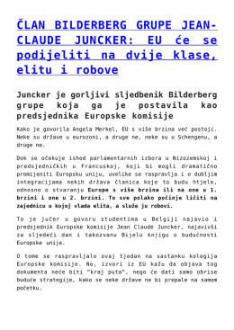 ČLAN BILDERBERG GRUPE JEAN-CLAUDE JUNCKER