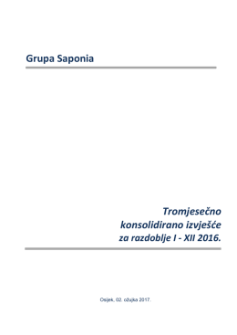 Četvrti kvartal 4Q., nerevidirano, konsolidirano, 2016. godina PDF