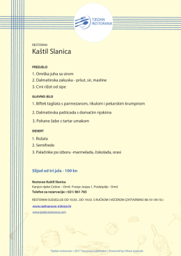 Kaštil Slanica - Tjedan restorana