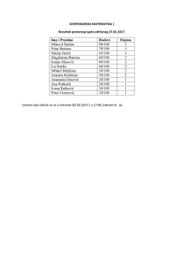 Rezultati ispita iz kolegija Gospodarska matematika