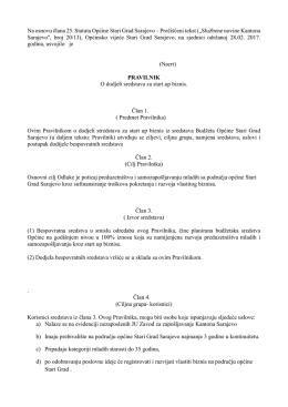 Na osnovu člana 25. Statuta Općine Stari Grad