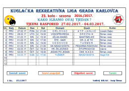 Raspored 23.kolo