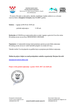 poziv kadeti - Hrvatski Savate Savez