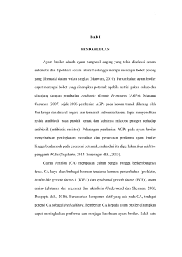 1 BAB I PENDAHULUAN Ayam broiler adalah ayam