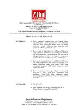 SK MITI KM 2017 - Masyarakat Ilmuwan dan Teknolog Indonesia