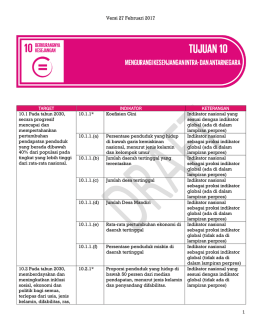 Versi 27 Februari 2017 1 TARGET INDIKATOR KETERANGAN 10.1