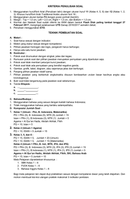 kriteria penulisan soal teknik pembuatan soal