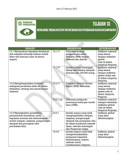 Versi 27 Februari 2017 1 TARGET INDIKATOR KETERANGAN 13.1