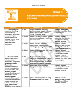 Versi 27 Februari 2017 1 TARGET INDIKATOR KETERANGAN 11.1