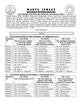 wartajemaat - GPIB Bethania Makassar