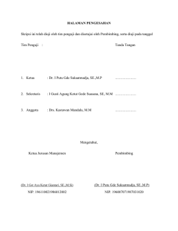 HALAMAN PENGESAHAN Skripsi ini telah diuji oleh tim penguji