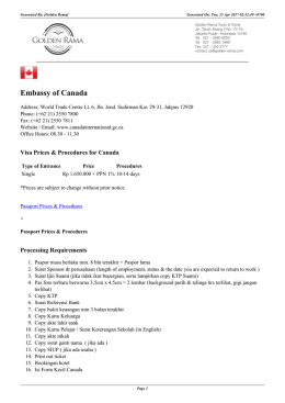 Persyaratan Dokumen untuk Perjalanan ini Embassy of Canada