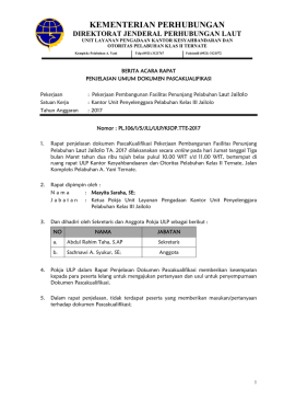 BA AANWIJZING - LPSE Kementrian Perhubungan