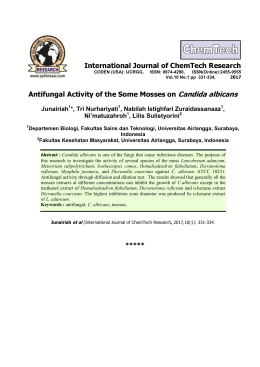Antifungal Activity of the Some Mosses on Candida albicans