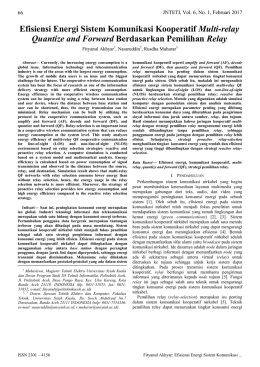 Efisiensi Energi Sistem Komunikasi Kooperatif Multi-relay