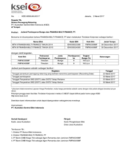 Jadwal Pembayaran Bunga atas FINANSIA MULTI FINANCE