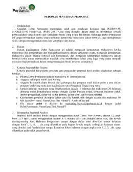 1 PEDOMAN PENULISAN PROPOSAL 1. Pendahuluan Kegiatan