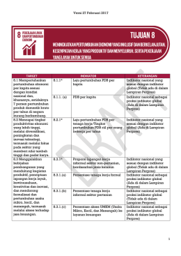 Versi 27 Februari 2017 1 TARGET INDIKATOR KETERANGAN 8.1