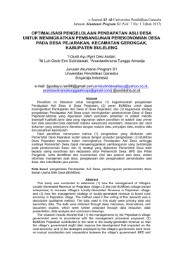 optimalisasi pengelolaan pendapatan asli desa untuk meningkatkan