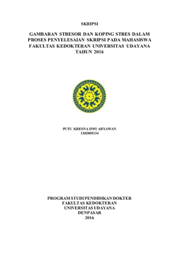 gambaran stresor dan koping stres dalam proses penyelesaian