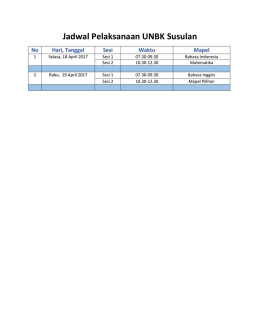 Jadwal Pelaksanaan UNBK Susulan