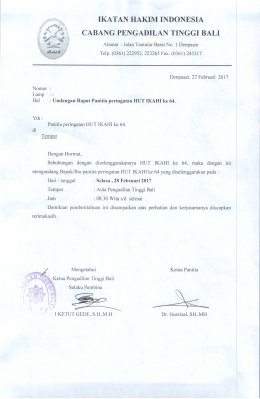 IKATAN HAKIM INDONESIA CABANG PENGADILAN TINGGI BALI