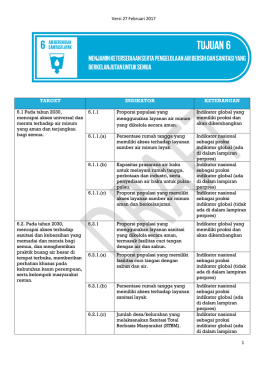 Versi 27 Februari 2017 1 TARGET INDIKATOR KETERANGAN 6.1