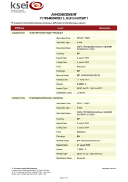 ANNOUNCEMENT PENG-080/KSEI.3.JKU/ISIN/022017