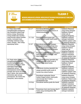 TARGET INDIKATOR KETERANGAN 2.1 Pada tahun 2030