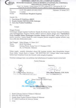surat abkin - PD ABKIN Sulawesi Selatan