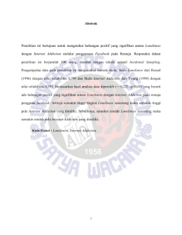 Abstrak Penelitian ini bertujuan untuk mengetahui hubungan positif