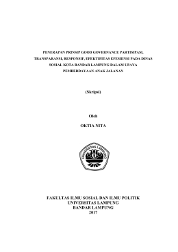 (Skripsi) Oleh OKTIA NITA FAKULTAS ILMU SOSIAL DAN ILMU