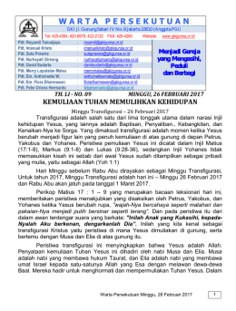 Warta Persekutuan Minggu, 26 Februari 2017