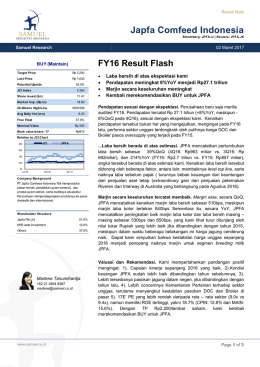 JPFA FY16 Result Note - Samuel Sekuritas Indonesia