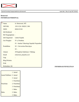 Retnowati INFORMASI PERSONAL Nama Ir