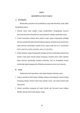BAB V KESIMPULAN DAN SARAN A. Kesimpulan