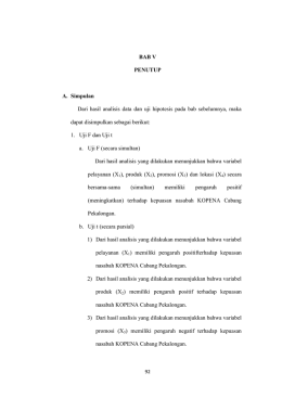 BAB V PENUTUP A. Simpulan Dari hasil analisis data dan uji