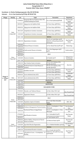 Jadwal Kuliah Siklus Hidup – Kelas A