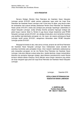 Kata Pengantar dan Daftar Isi Renstra DPKH