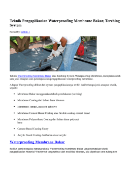 Teknik Pengaplikasian Waterproofing Membrane