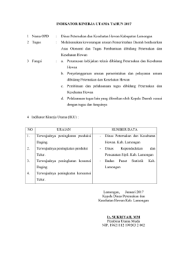 Indikator Kinerja Utama 2016 - pemerintah kabupaten lamongan