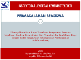 PERMASALAHAN BEASISWA (Bapak Inspektur I)